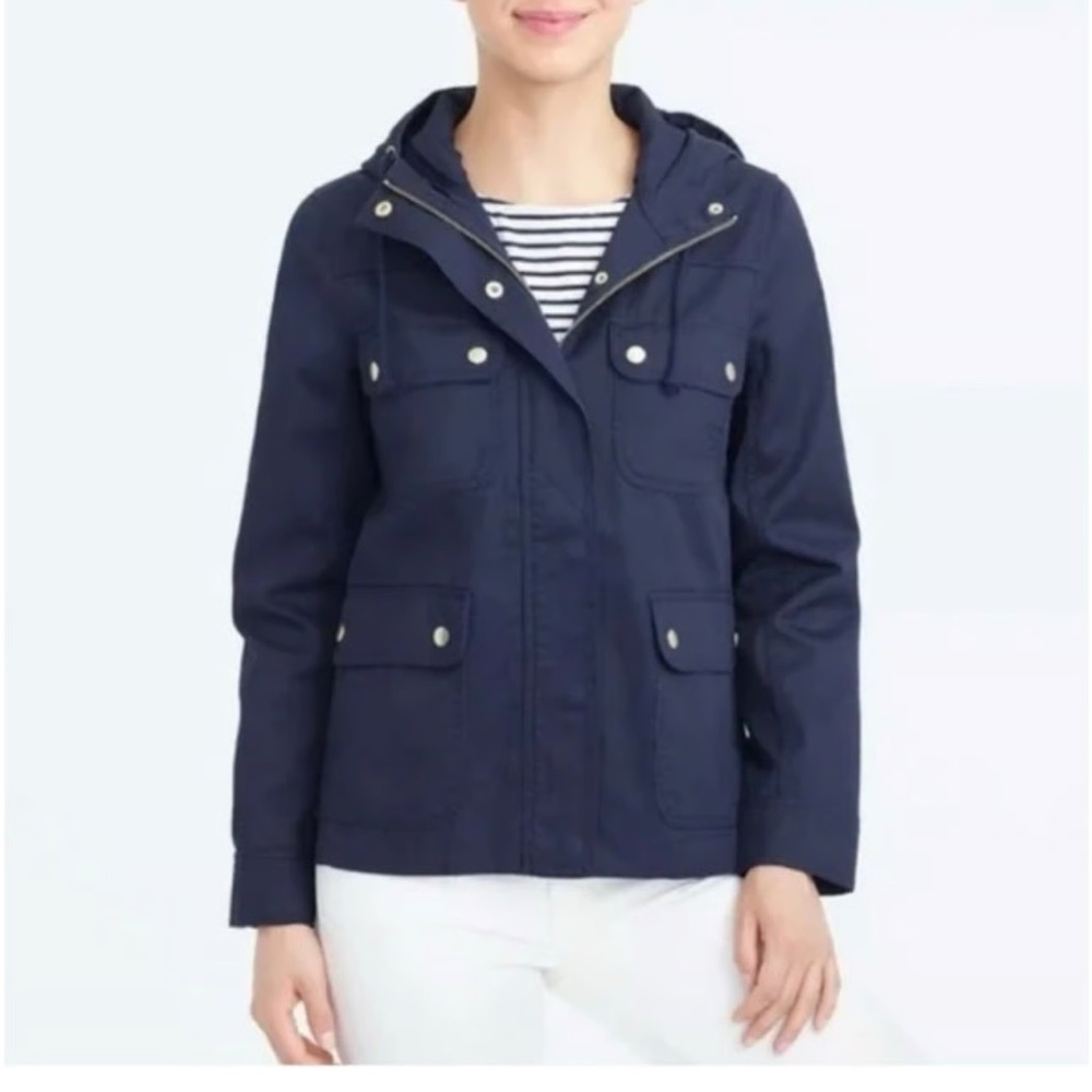 J. Crew Navy Hooded Jacket